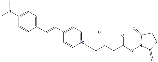 4-(4-(2-(4-(N,N-dimethylamino)phenyl)ethenyl)pyridinio)butyrate N-hydroxysuccinimide ester Struktur