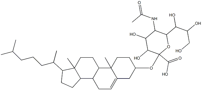 alpha-(3-hydroxysialyl)cholesterol Struktur