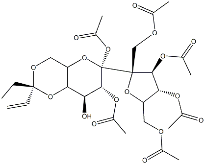 4,6-O-(1-ethoxy-2-propenylidene)sucrose hexaacetate Struktur