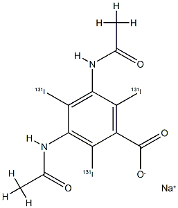 3,5-Bis(acetylamino)-2,4,6-tri(131I)iodobenzoic acid sodium salt Struktur