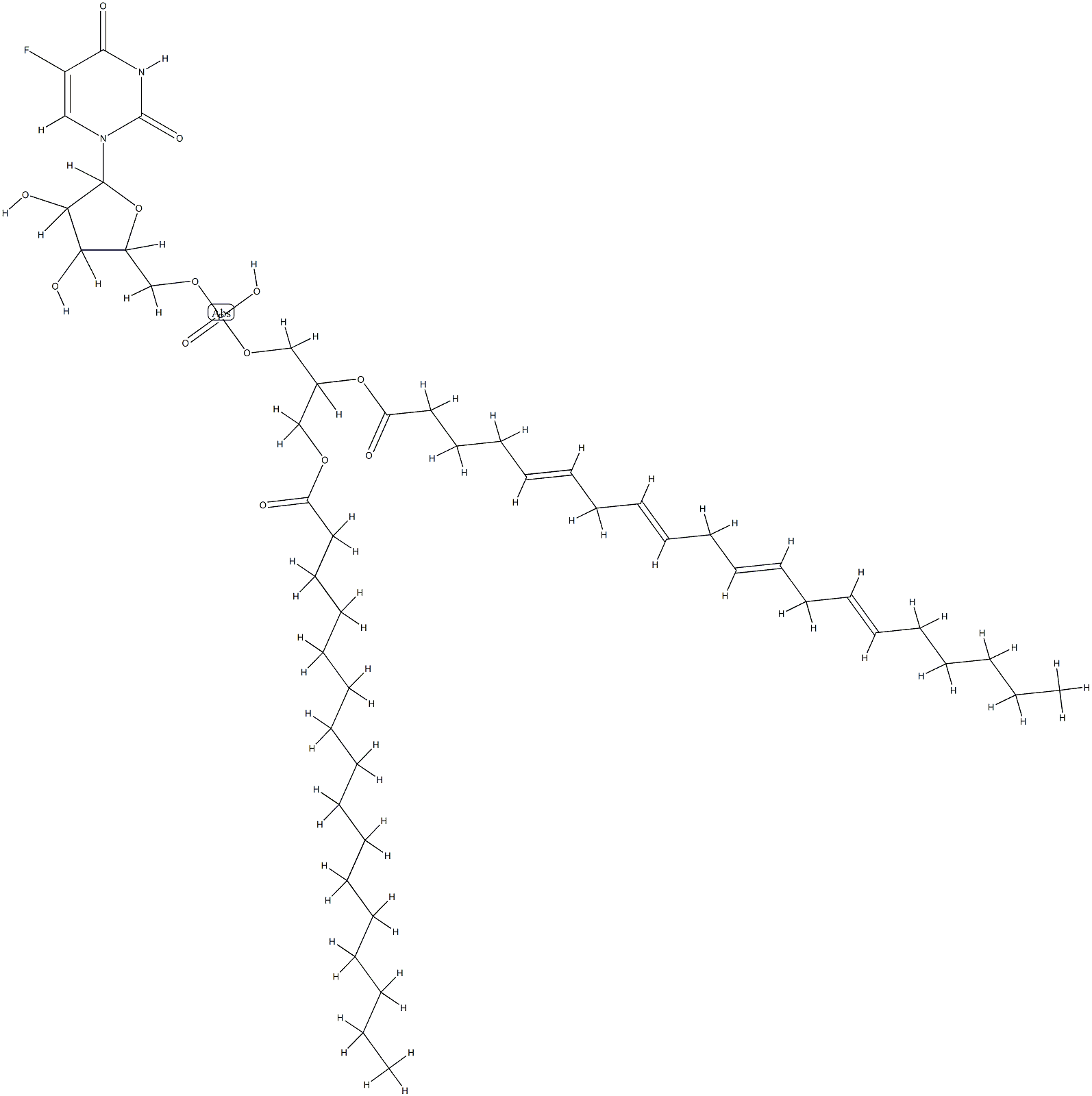 1-palmitoyl-2-arachidonoylphosphatidylfluorouridine Struktur