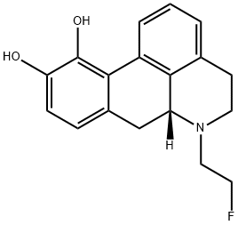 10,11-dihydroxy-N-(n-2-fluoroethyl)norapomorphine Struktur