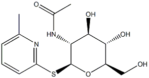 6-Methyl-2-pyridinyl 2-(acetylamino)-2-deoxy-1-thio-beta-D-glucopyranoside Structure