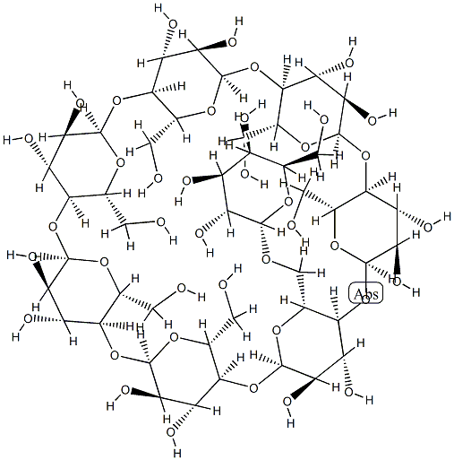 6-O-(galactopyranosyl)cyclomaltoheptaose Struktur