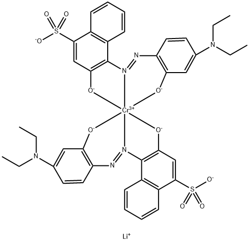 trilithium bis(4-((4-(diethylamino)-2-hydroxyphenyl)azo)-3-hydroxy-1-naphthalenesulfonato(3-))chromate(3-) Struktur