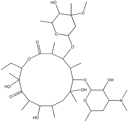 11-dehydroxy-9-deoxo-9-hydroxy-11-oxoerythromycin A Struktur