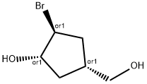 Cyclopentanemethanol, 3-bromo-4-hydroxy-, (1-alpha-,3-ba-,4-alpha-)- (9CI) Struktur