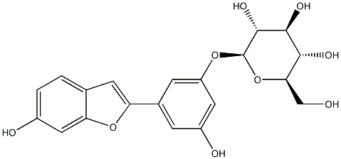 moracin M-3'-O-glucopyranoside Struktur