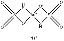 trisodium bis[thiosulphato(2-)-O,S]aurate(3-)  Struktur