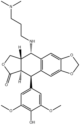 4'-O-demethyl-4-((3''-(dimethylamino)propyl)amino)-4-desoxypodophyllotoxin Struktur