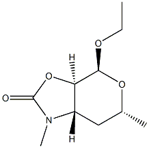 2H-Pyrano[4,3-d]oxazol-2-one,4-ethoxyhexahydro-1,6-dimethyl-,[3aR-(3aalpha,4bta,6alpha,7abta)]-(9CI) Struktur