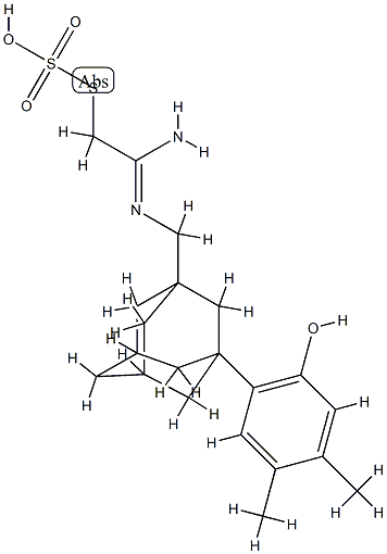 Thiosulfuric acid, S-(2-(((3-(4,5-dimethyl-2-hydroxyphenyl)tricyclo(3. 3.1.1(sup 3,7))dec-1-yl)methyl)amino)-2-iminoethyl) ester Struktur