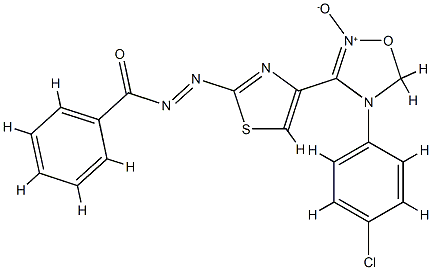 (NE)-N-[[4-[4-(4-chlorophenyl)-2-oxido-1-oxa-4-aza-2-azoniacyclopent-2 -en-3-yl]-1,3-thiazol-2-yl]imino]benzamide Struktur