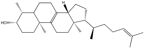 4β-Methylcholesta-8,24-dien-3β-ol Struktur