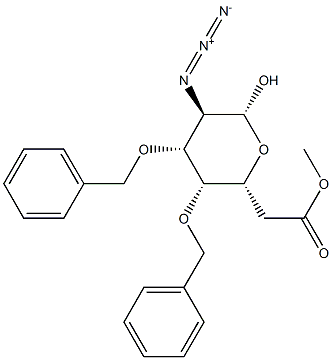 2-Azido-2-deoxy-3,4-bis-O-(phenylmethyl)-beta-D-glucopyranose 6-acetate Struktur