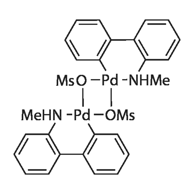 (2'-Methylamino-1,1'-biphenyl-2-yl)methanesulfonatopalladium(II) dimer Struktur