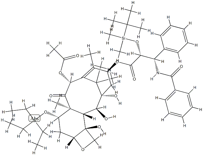 2'-O-tert-Butyl(diMethyl)silyl-7-O-triethylsilyl-2-debenzoyl-4-desacetyl Paclitaxel Struktur