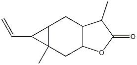 3-Norcaraneacetic acid, 4-hydroxy-.alpha.,6-dimethyl-7-vinyl-, .gamma.-lactone Struktur