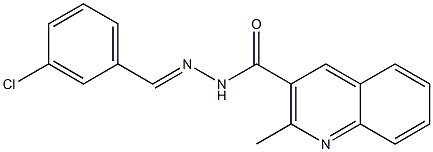 N'-(3-chlorobenzylidene)-2-methyl-3-quinolinecarbohydrazide Struktur