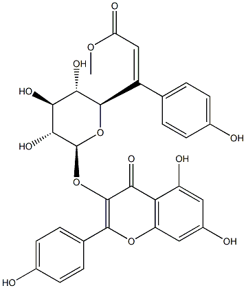 Kaempferol-3-O-(6''-O-cis-coumaryl)glucoside Struktur