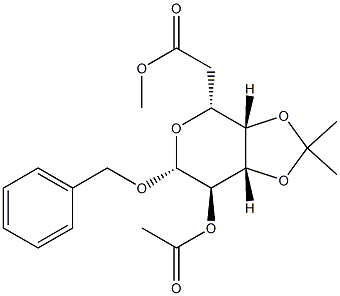 Benzyl 3-O,4-O-isopropylidene-2-O,6-O-diacetyl-β-D-galactopyranoside Struktur