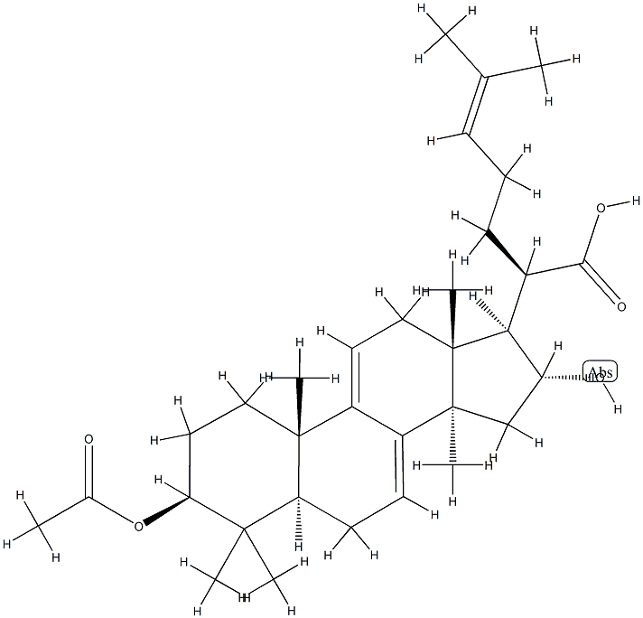 3-O-Acetyl-16α-hydroxydehydrotrametenolic acid Struktur