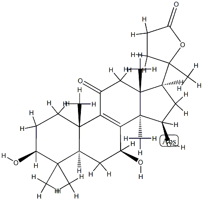 3β,7β,15β-trihydroxy-11-oxo-lanosta-8-en-24→20 lactone Struktur