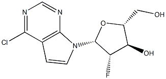 4-Chloro-7-(2-deoxy-2-fluoro-beta-D-arabinofuranosyl)-7H-pyrrolo[2.3-d]pyriMidine Struktur