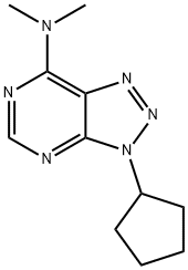 v-Triazolo[4,5-d]pyrimidine,(3H),3-cyclopentyl-7-dimethylamino- Struktur