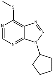 v-Triazolo[4,5-d]pyrimidine, (3H), 3-cyclopentyl-7-metylthio- Struktur