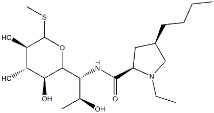 Methyl 6-[[[(2S,4R)-4β-butyl-1-ethyl-2α-pyrrolidinyl]carbonyl]amino]-6,8-dideoxy-1-thio-D-erythro-α-D-galacto-octopyranoside Struktur