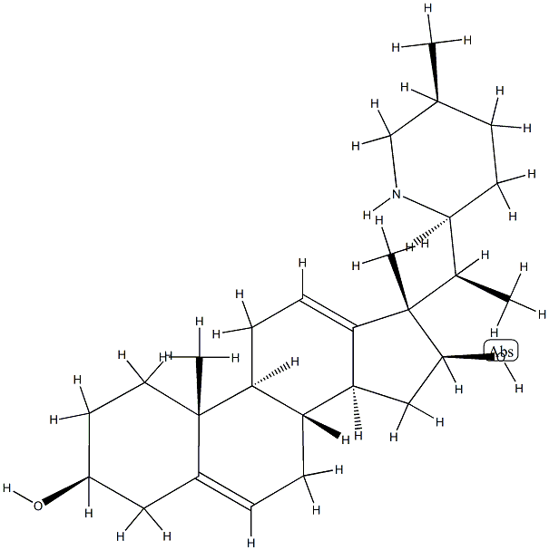 (17S,20S)-17-Methyl-20-[(2S,5S)-5-methyl-2-piperidyl]-18-norpregna-5,12-diene-3β,16β-diol Struktur