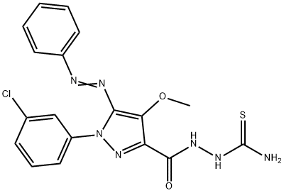 (NE)-N-carbamothioylimino-1-(3-chlorophenyl)-4-methoxy-5-(2-phenylhydr azinyl)pyrazole-3-carboxamide Struktur