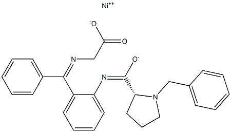 (R)-2-{o-{(N-benzylprolyl)aMino}phenyl}-benzylideneaMino-acetato(2-)-N,N',N''-nickel(II) Struktur