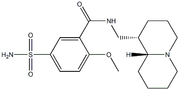 N-[[(1S,8aR)-2,3,4,5,6,7,8,8a-octahydro-1H-quinolizin-1-yl]methyl]-2-m ethoxy-5-sulfamoyl-benzamide Struktur