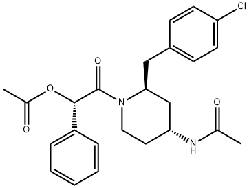 AcetaMide, N-[1-[(acetyloxy)phenylacetyl]-2-[(4-chlorophenyl)Methyl]-4-piperidinyl]-, [2S-[1(R*),2α,4β]]- (9CI) Struktur