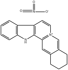 2,3,4,13-tetrahydro-1H-benz[g]indole[2,3-a]quinolizin-6-ium nitrate  Struktur