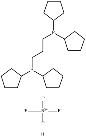 1,3-Bis(dicyclopentylphosphonium)propane bis(tetrafluoroborate) Struktur