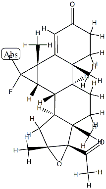 16α,17-Epoxy-3',3'-difluoro-6,7β-dihydro-6β,16-dimethyl-3'H-cyclopropa[6,7]pregna-4,6-diene-3,20-dione Struktur