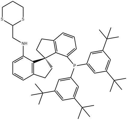 (R)-N-((3-Methylpyridin-2-yl)methyl)-7′-di(3,5-di-tert-butylphenyl)phosphino-1,1′-spirobiindanyl-7-amine Struktur