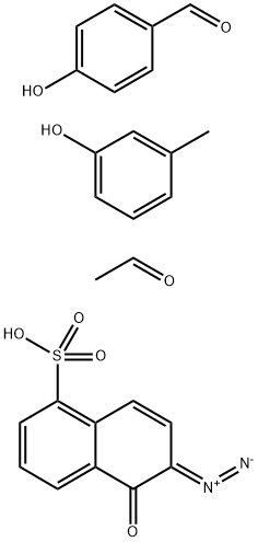 4-Hydroxybenzaldehyde polymer with acetaldehyde and 3-methylphenol, 6-diazo-5,6-dihydro-5-oxo-1- naphthalenesulfonate Struktur