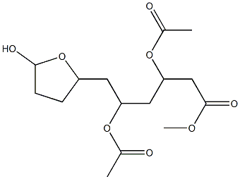 Tetrahydro-β,δ-di(acetyloxy)-5-hydroxy-2-furanhexanoic acid methyl ester Struktur