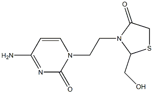 1-[(2-HOCH2-4-oxo-3-thiazol)Et]cytosine Struktur