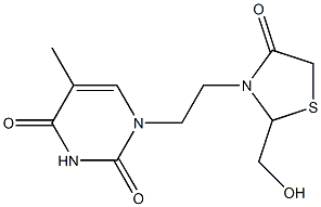 1-[(2-HOCH2-4-oxo-3-thiazol)Et]thymine Struktur