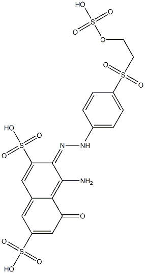 2,7-Naphthalenedisulfonic acid, 4-amino-5-hydroxy-3-4-2-(sulfooxy)ethylsulfonylphenylazo-, reaction products with 2-amino-4-(4-amino-6-chloro-1,3,5-triazin-2-yl)amino-5-4-2-(sulfooxy)ethylsulfonylphenylazobenzenesulfonic acid, sodium salts Struktur