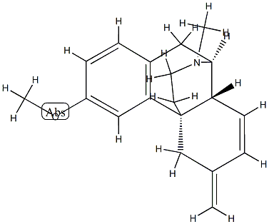 (-)-7,8-Didehydro-3-methoxy-17-methyl-6-methylenemorphinan Struktur