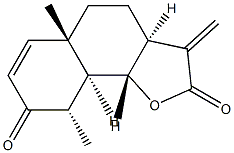 (3aS)-3-Methylene-5aα,9β-dimethyl-2,3,3a,4,5,5a,8,9,9aβ,9bα-decahydronaphtho[1,2-b]furan-2,8-dione Struktur