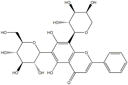 白楊素 6-C-葡萄糖 8-C-阿拉伯糖苷, 185145-34-0, 結(jié)構(gòu)式