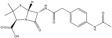 6α-[[[4-(Acetylamino)phenyl]acetyl]amino]penicillanic acid Struktur