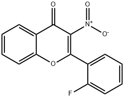 4H-1-Benzopyran-4-one,2-(2-fluorophenyl)-3-nitro-(9CI) Struktur